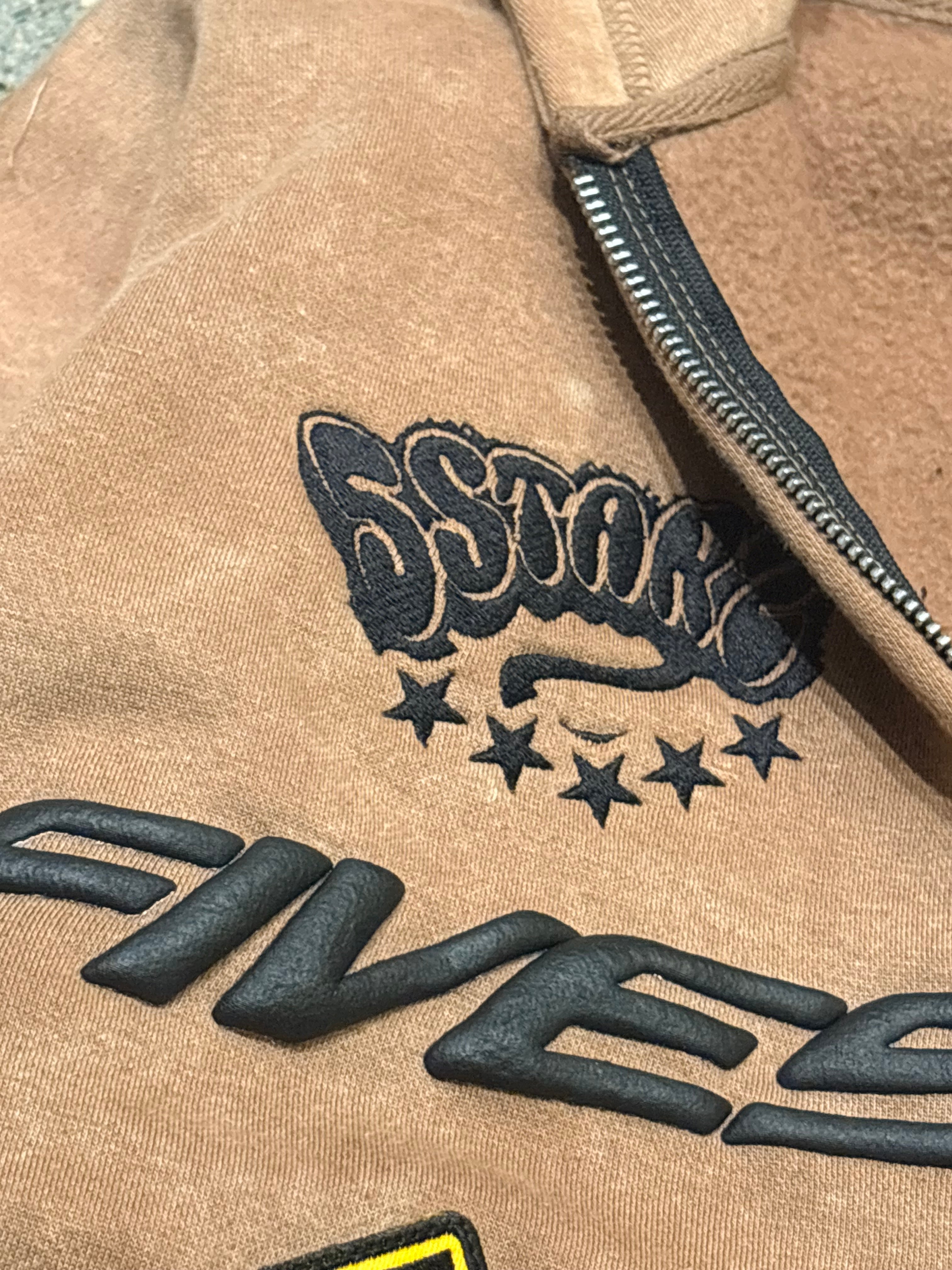5STARZ Patched Zipper Hoodie
